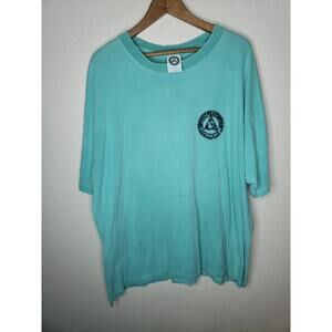 Vintage 90s Hypercolor Shirt Single Stitch LARGE stained Green